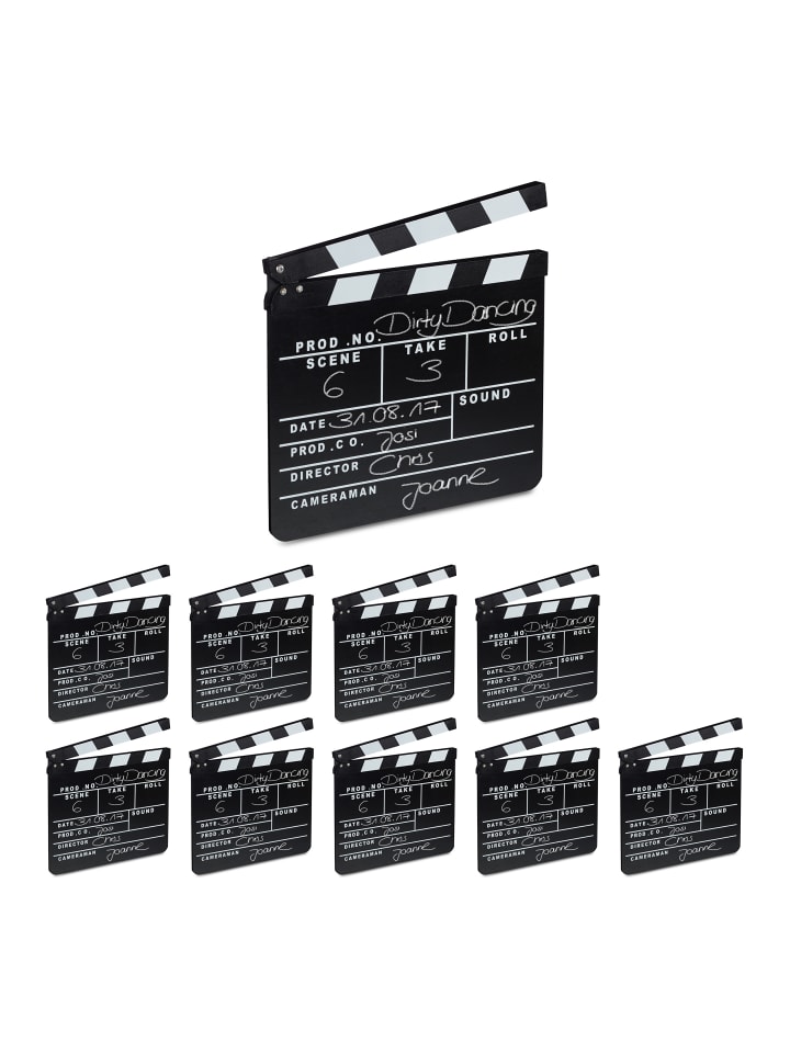 relaxdays 10x Filmklappe in Schwarz günstig kaufen onesize