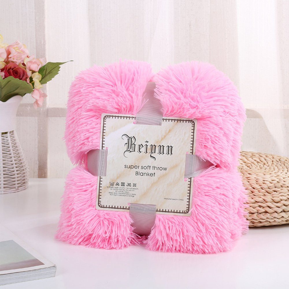 Wohndecke Super Weiche lange Zotteldecke, Flauschig Kuscheldecke Warme & Komfort, zggzerg
