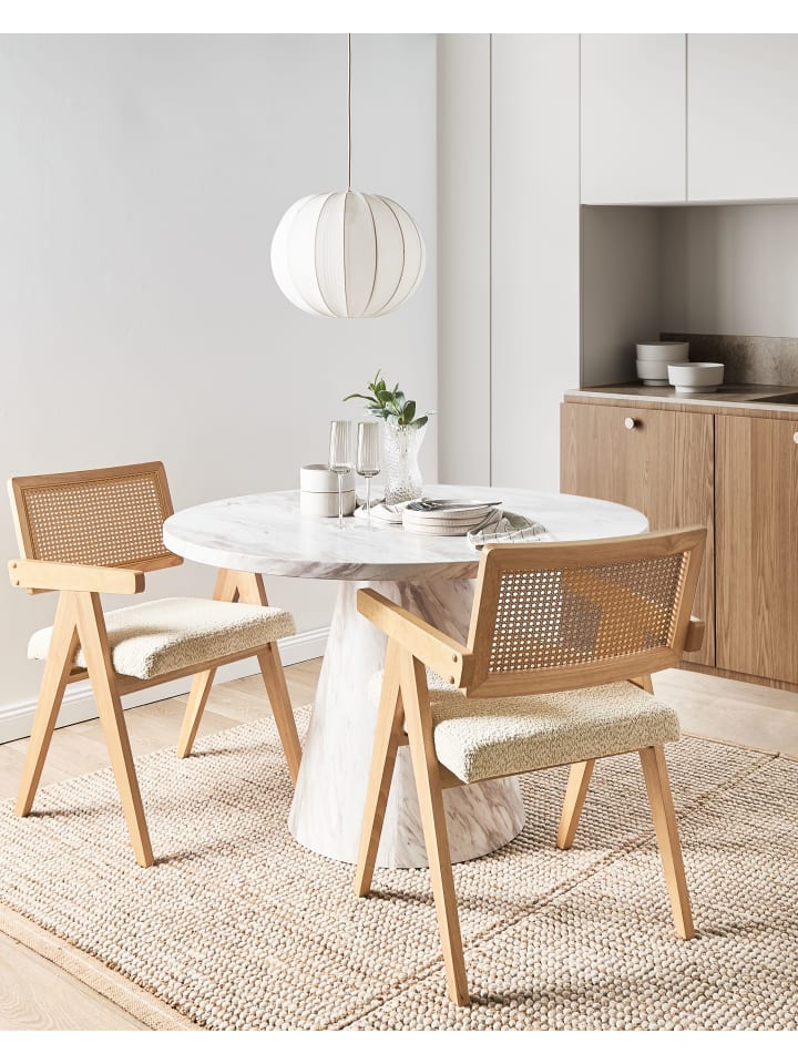 Beliani 2er-Set Esszimmerstuhl AVA in Braun/Beige günstig kaufen onesize