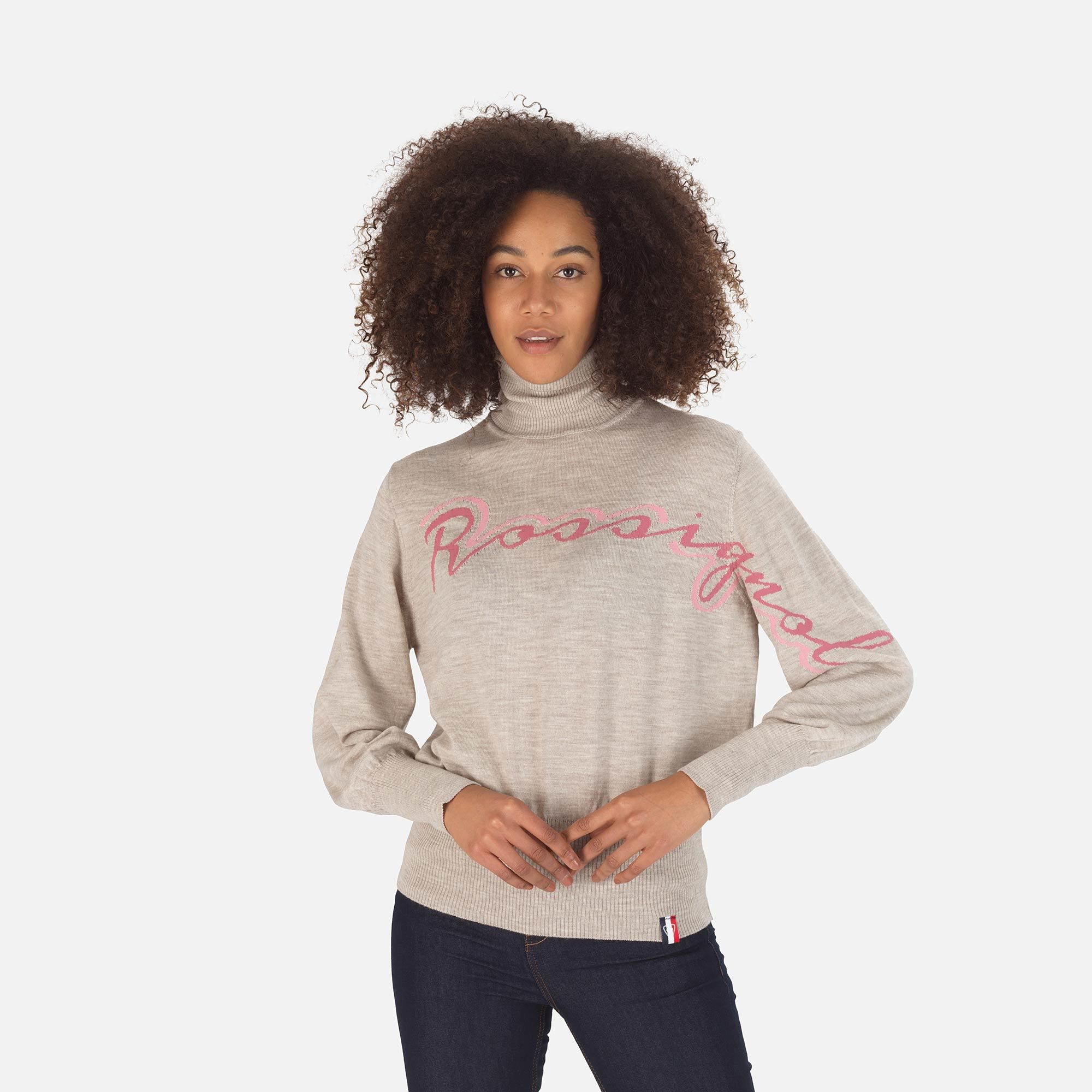 Pull en maille à col roulé Signature Femme