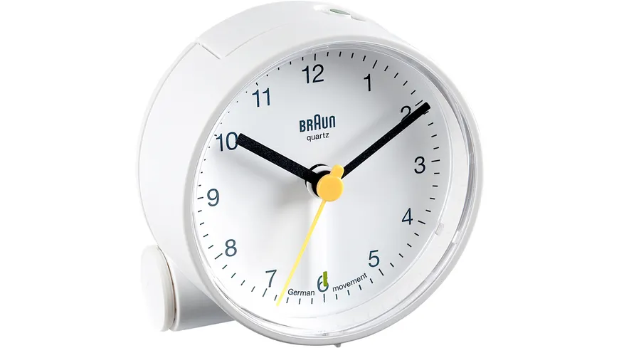 BRAUN Quarzwecker rund weiß