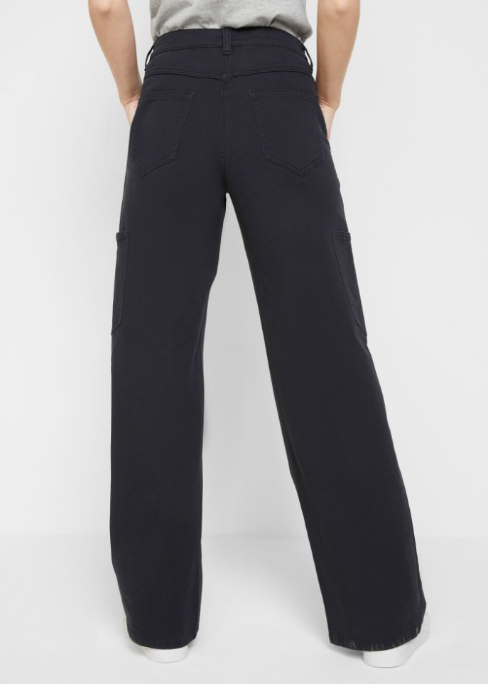 Weite Twillhose im Cargo-Look