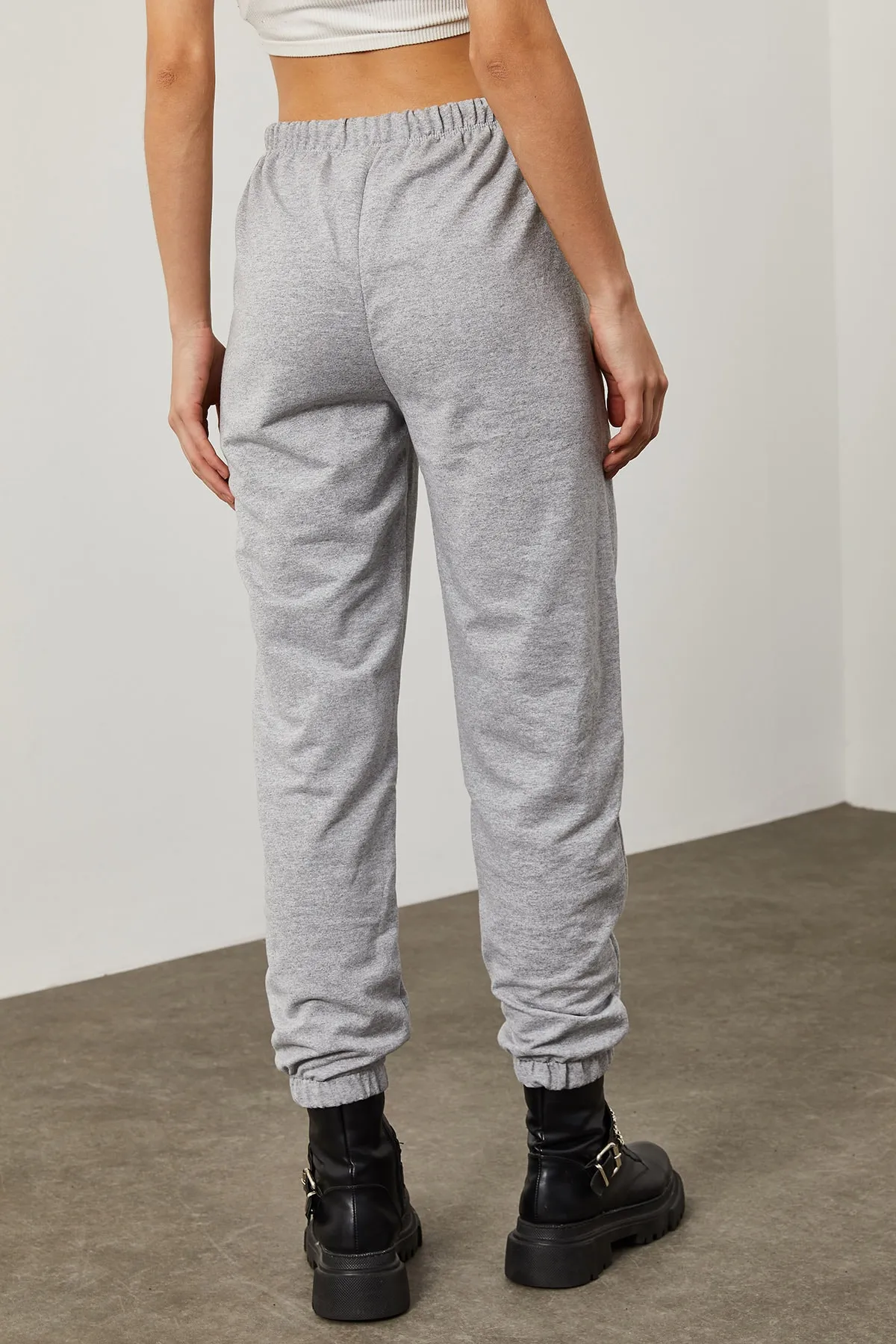 XHAN  Graue Damen-Jogginghose mit Schnürung 0YZK8-10365