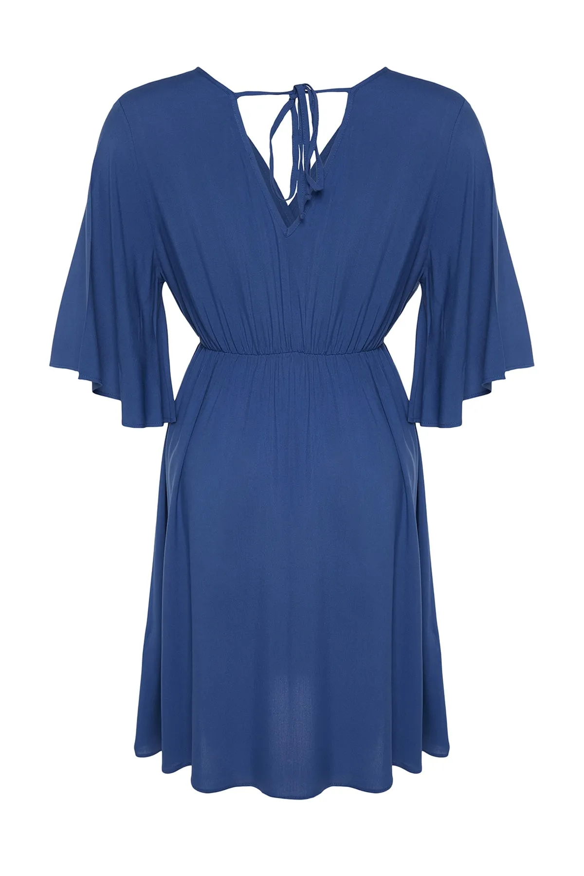 Trendyol Curve  Indigoblaues gewebtes zweireihiges Kleid mit Verschluss TBBSS22EL0540