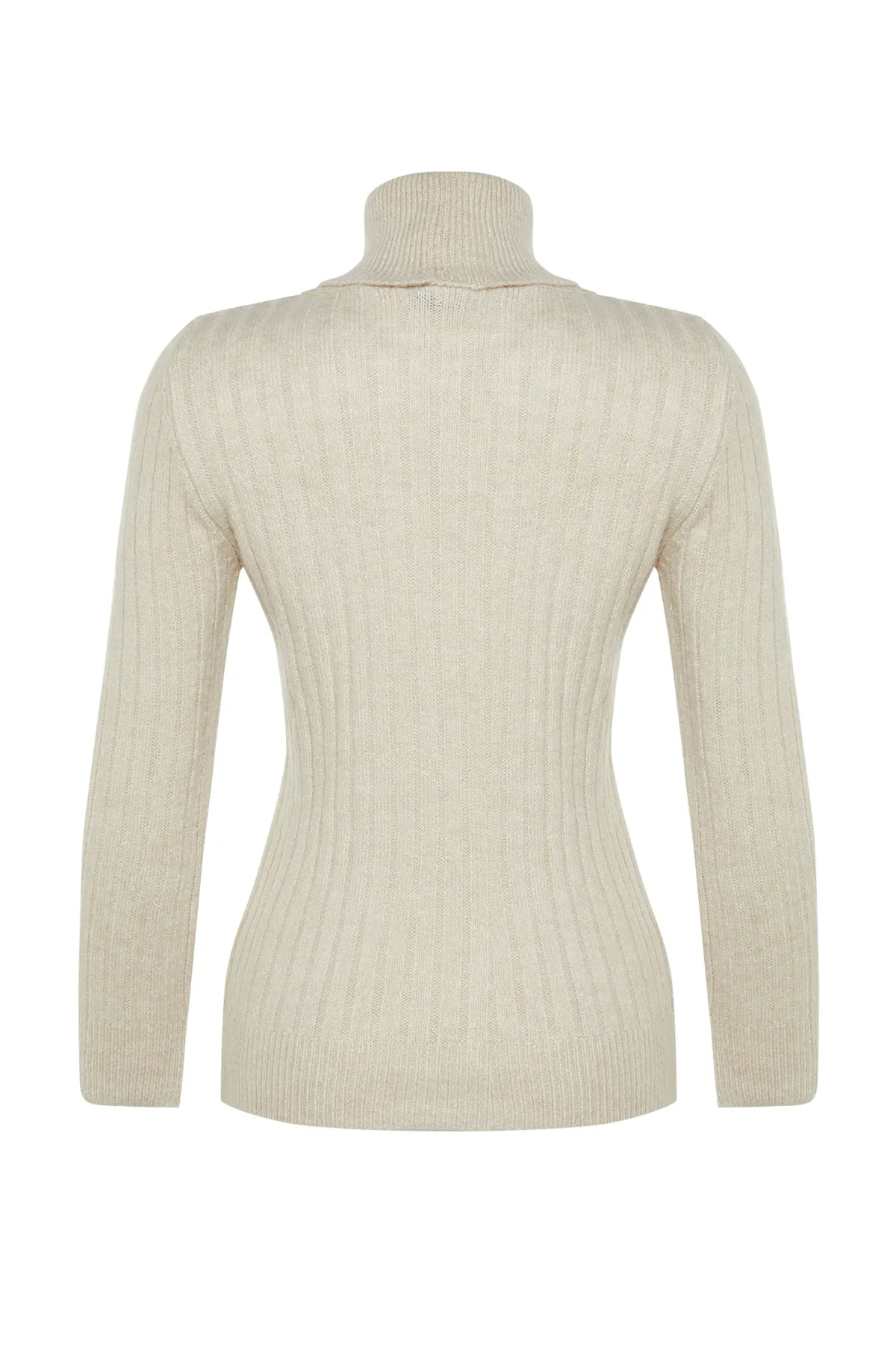 Trendyol Collection  Steinfarbener, weich strukturierter Basic-Strickpullover TWOAW20FV0133