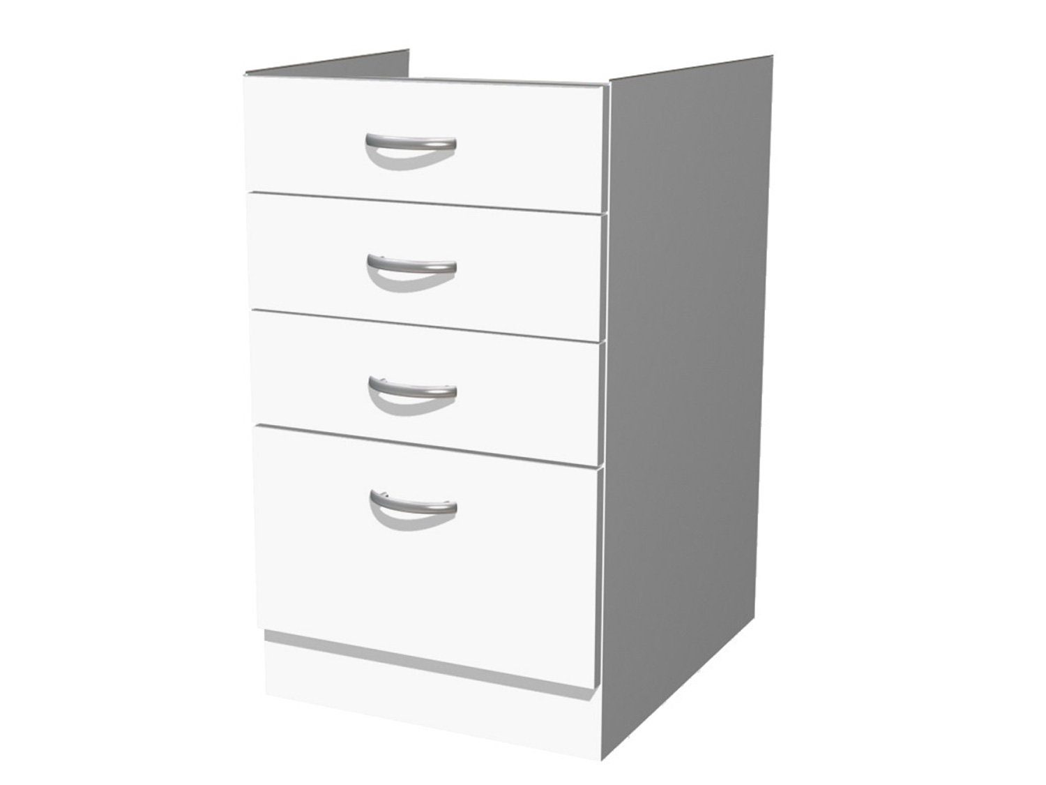Flex-Well Schubkasten-Unterbau ohne Arbeitsplatte - 50 cm breit - Weiß – Witus