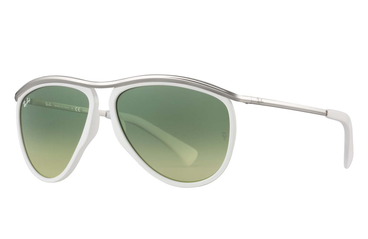 Ochelari de soare OLYMPIAN AVIATOR HD60 - Alb Verde Lucios