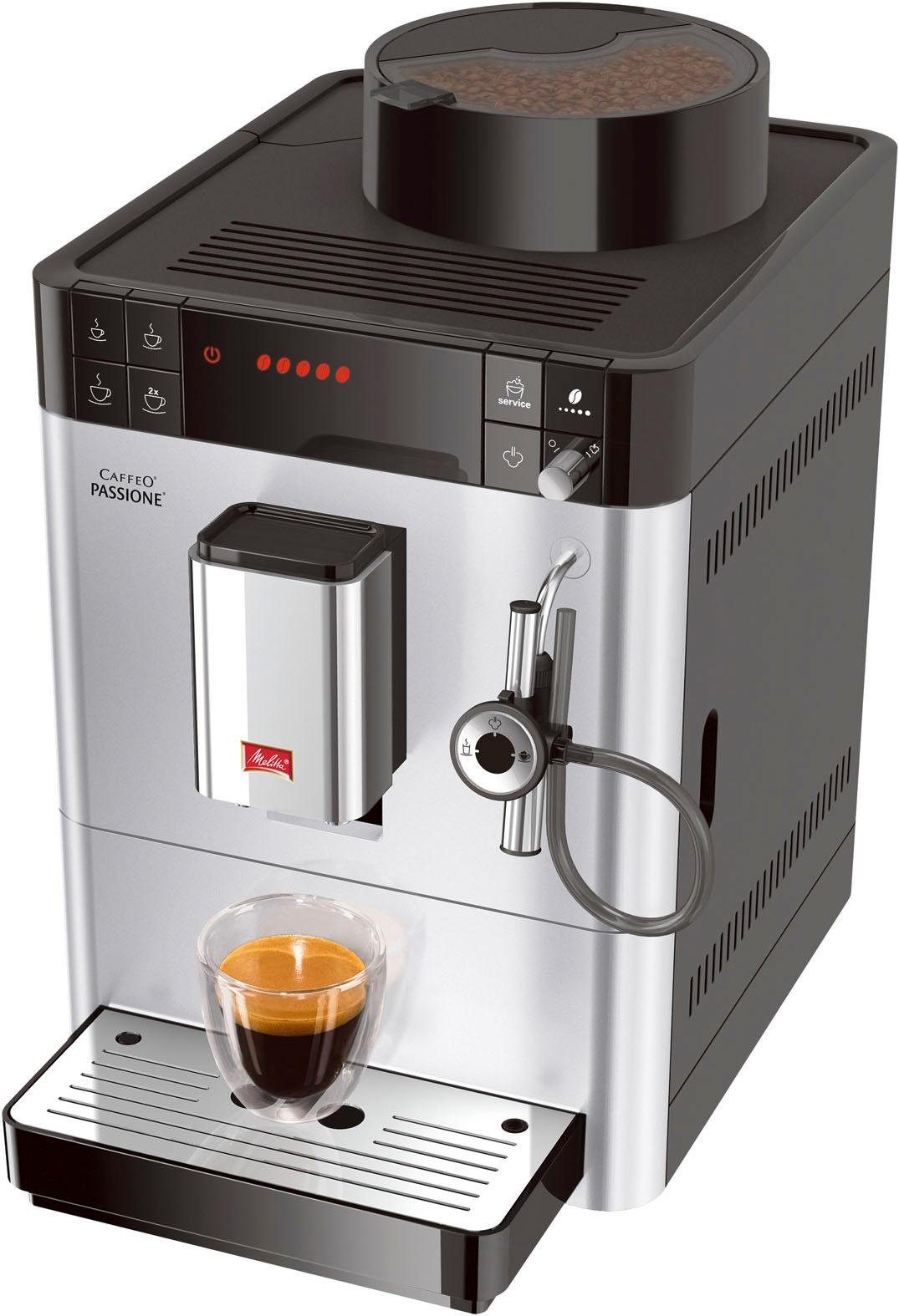 Melitta Kaffeevollautomat Passione® One Touch F53/1-101, silber, Tassengenau frisch gemahlen, Service-Taste für Entkalkung & Reinigung