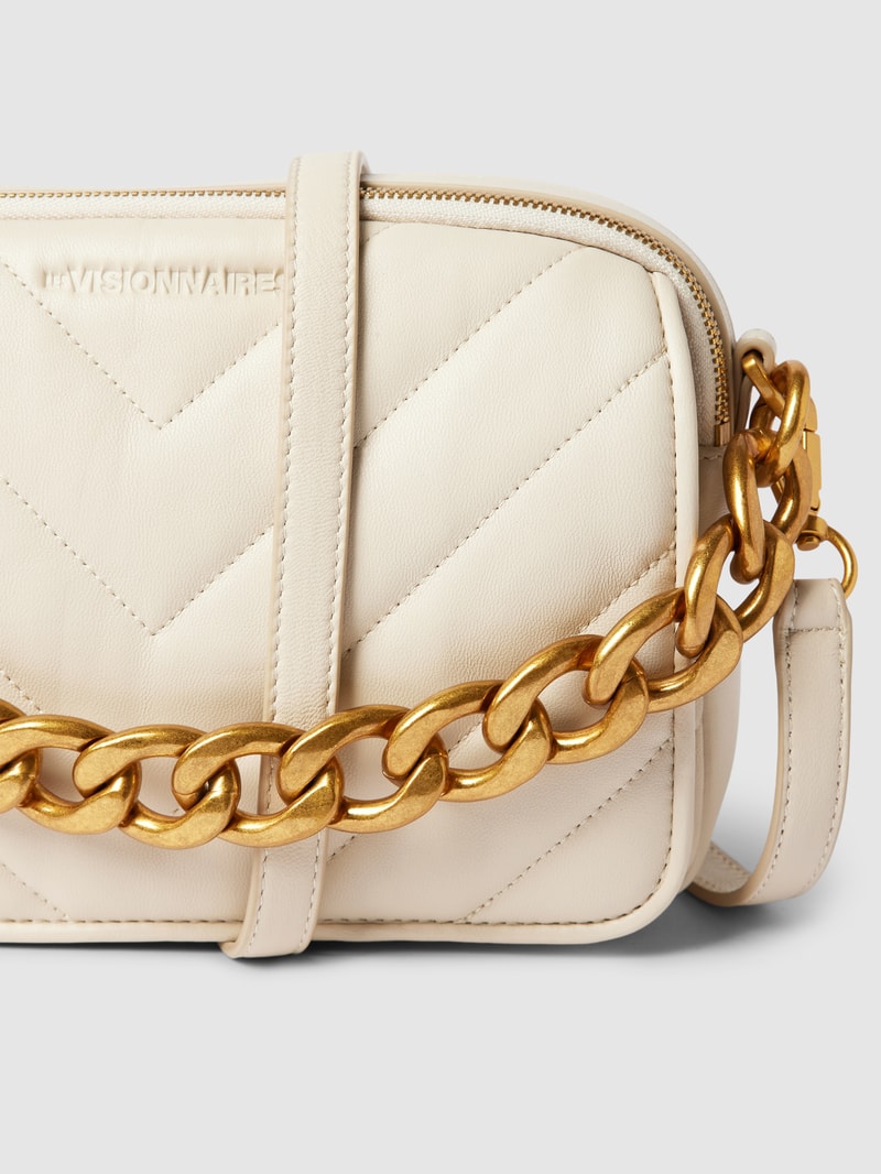 Umhängetasche mit Steppnähten in offwhite