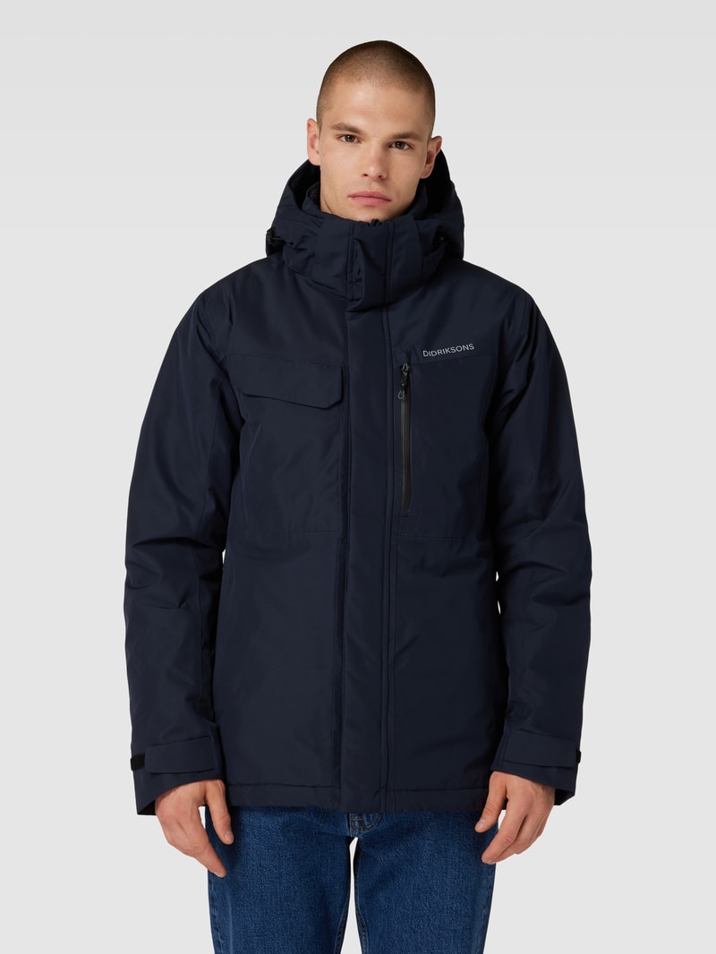 Jacke mit Label-Details Modell 'STEFAN' in marineblau
