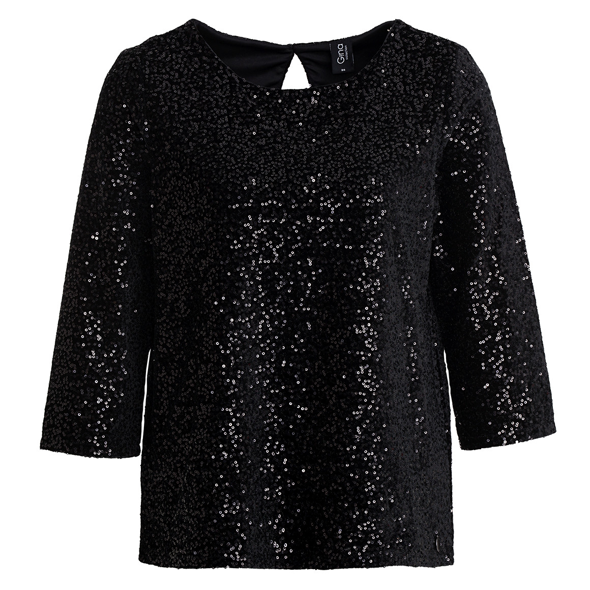 Damen Paillettenshirt mit Cut-out im Nacken