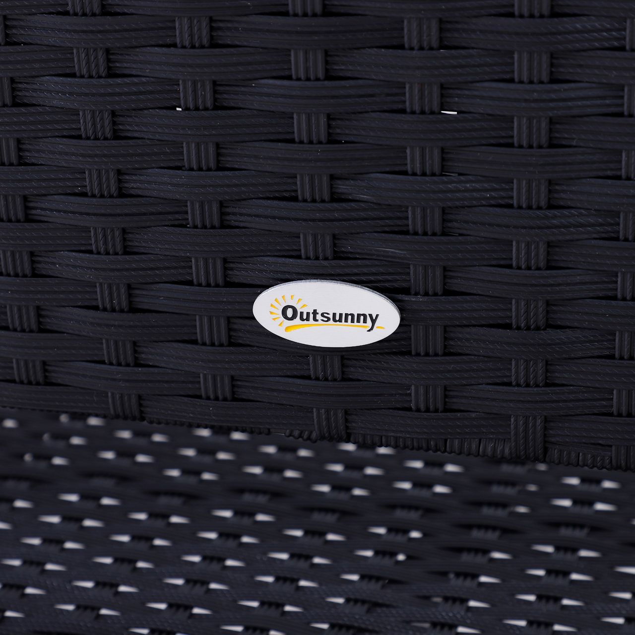 Outsunny Polyrattan Gartenbank Parkbank Sitzbank 2-Sitzer Geflecht Stahl Schwarz B122 x T60 x H87cm