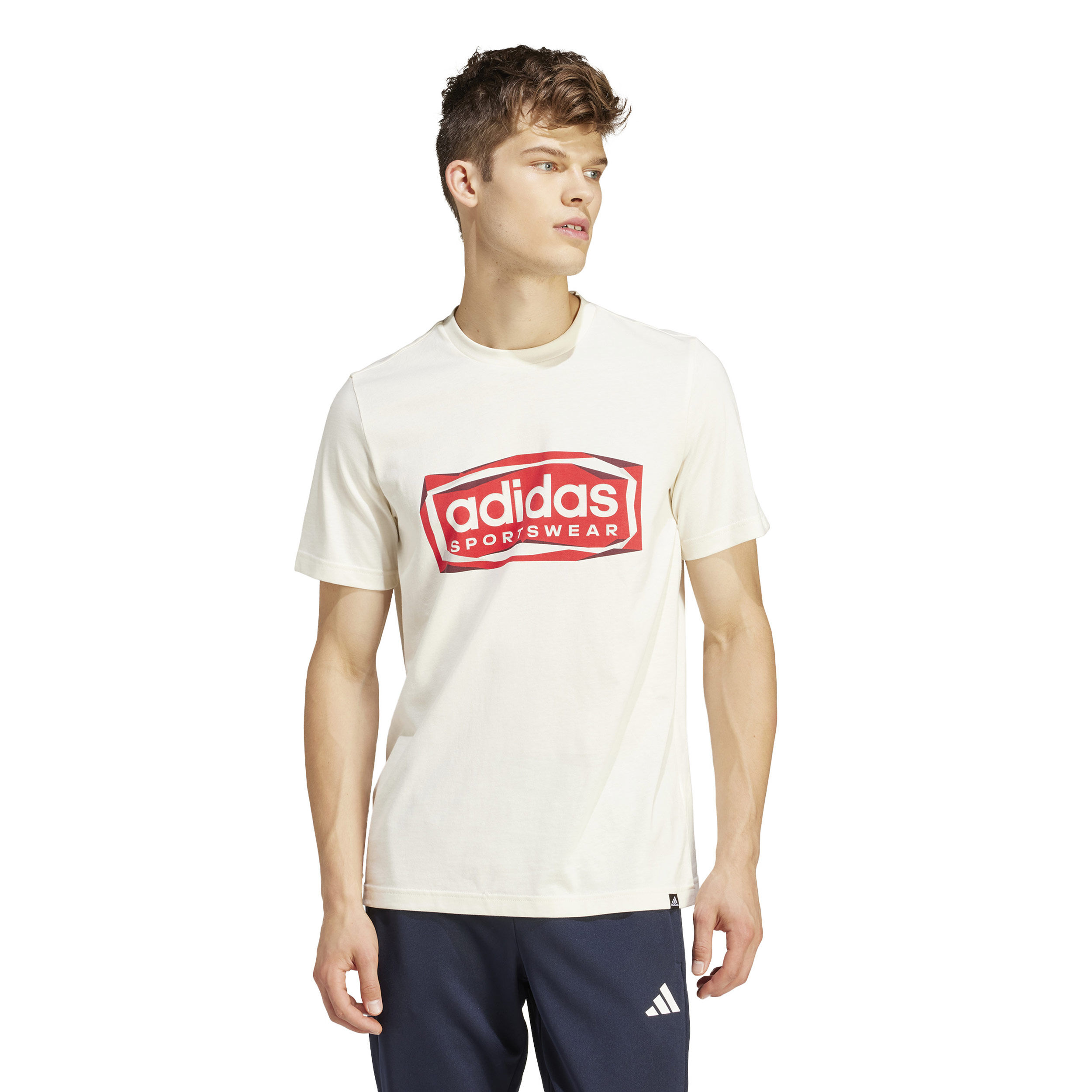 FLD SPW Logo T-Shirt Herren - Creme, Rot