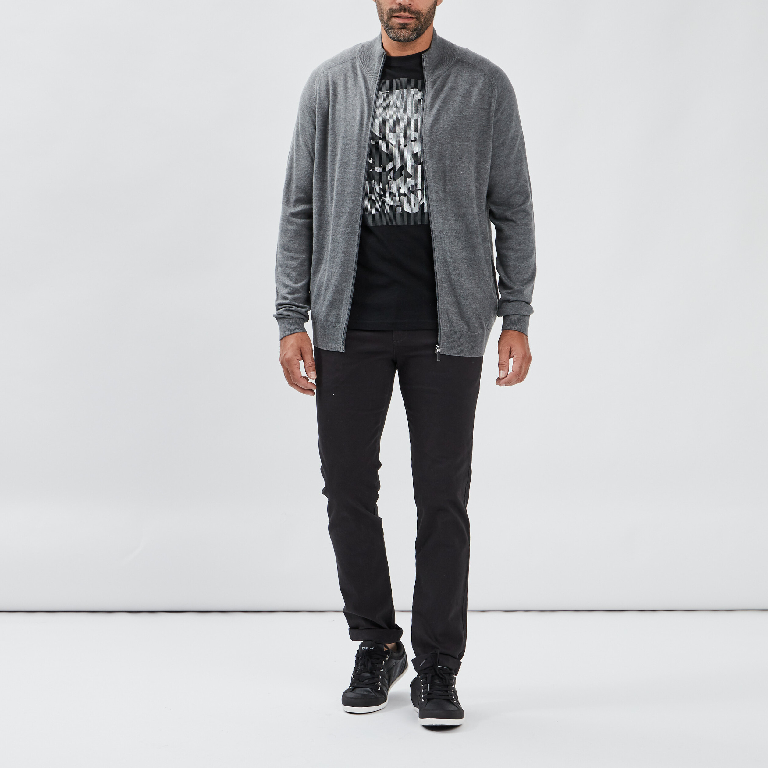 T-shirt manches courtes noir homme | La Halle