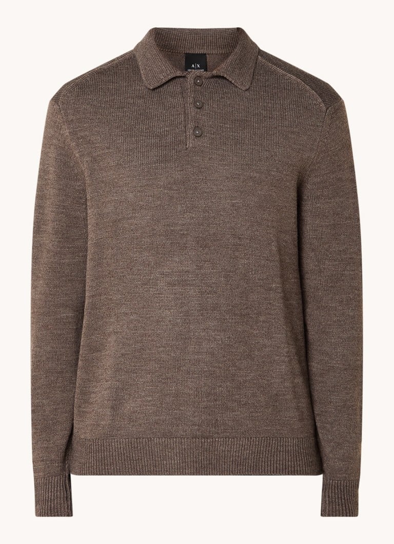 Polo en maille fine Armani Exchange, mélange de laine