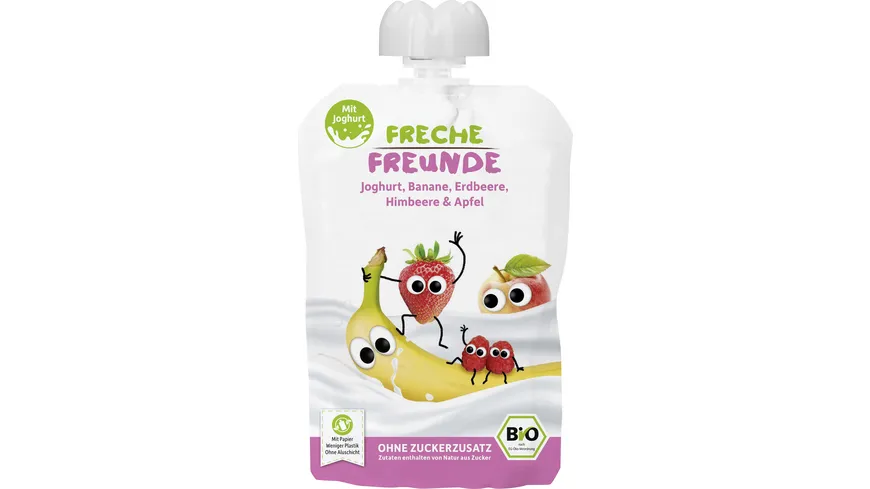 Freche Freunde Bio Quetschie Erdbeere & Himbeere im Joghurt 100 g
