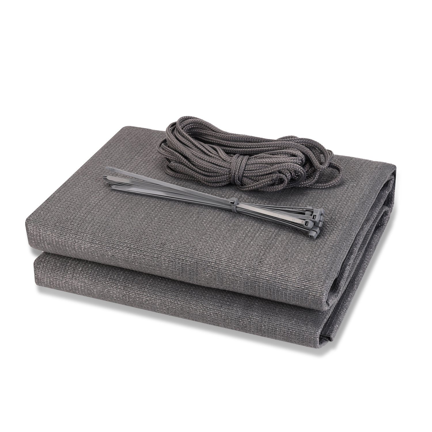 Sekey Balkonsichtschutz Balkon Sichtschutz Bespannung aus 220g/m² HDPE, dicht, Anthrazit mit Ösen, Nylon Kabelbinder und Kordel