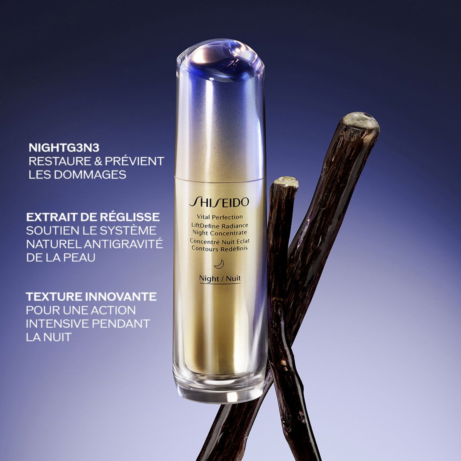 Shiseido Vital Perfection Sérum Concentré Nuit Eclat Contours Redéfinis