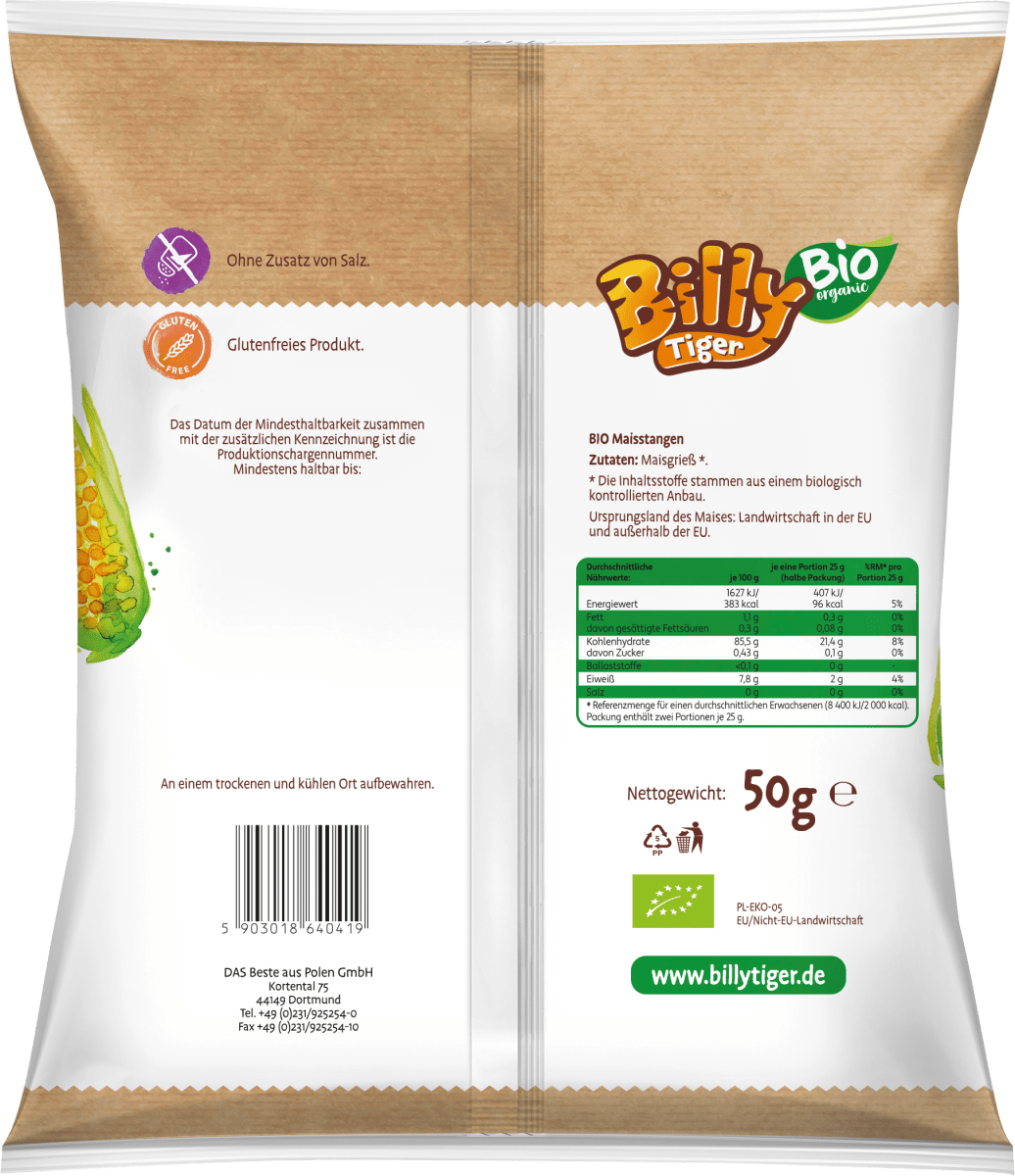 Kindersnack Maisstangen, ab 1 Jahr, 50 g