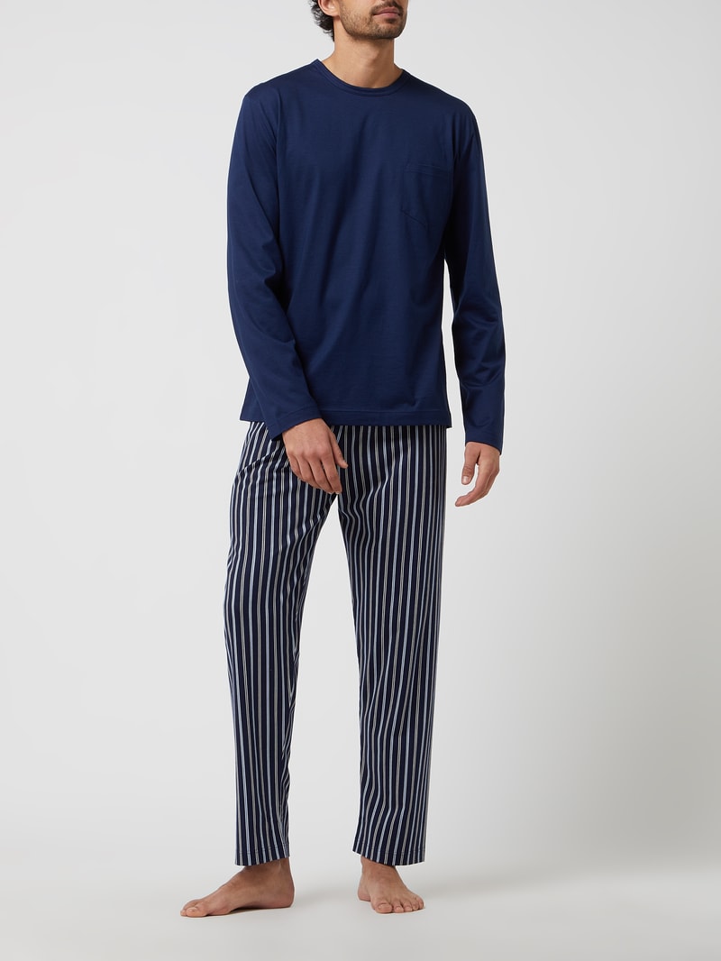 Pyjama aus Baumwolle in marineblau