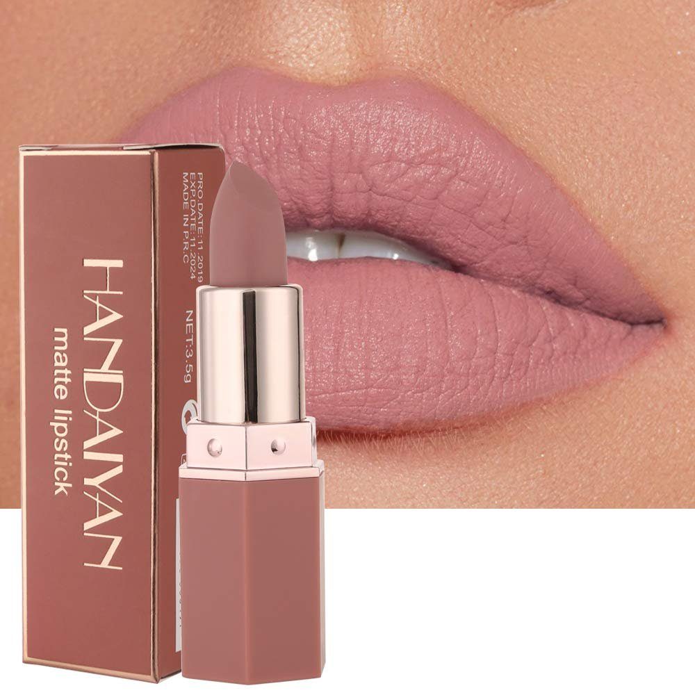 Haiaveng Lippenstift Matte Lipstick Samtige rote Lippenstifte Wasserdichte, lang anhaltende, glättende Antihaft-Tasse Sexy Colors Lipsticks