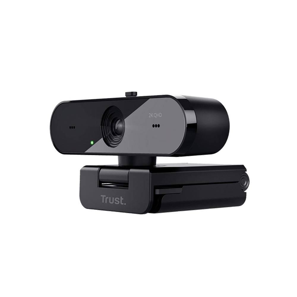 Trust TAXON QHD WEBCAM ECO Webcam (QHD, QHD, mit automatischem Fokus, zwei Mikrofonen und Blickschutzfilter)