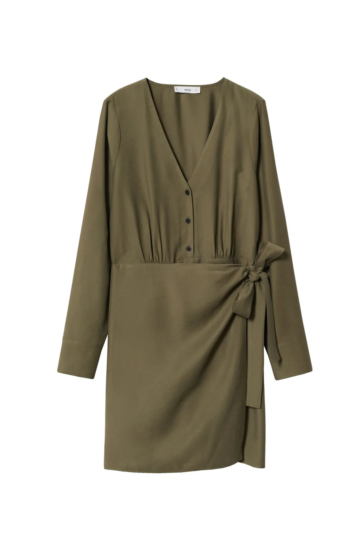 MANGO  Khakifarbenes Damenkleid 37003846