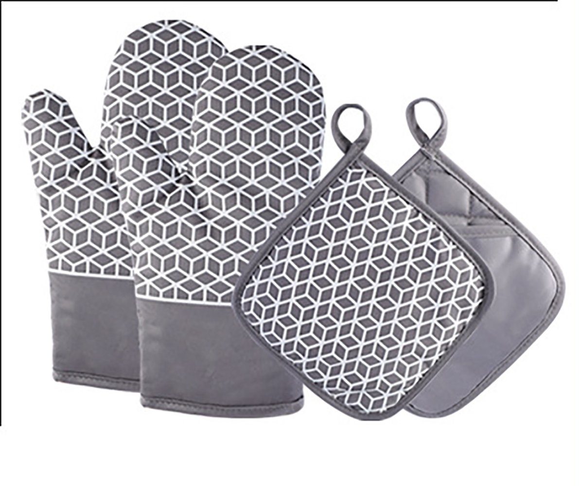 SCOKIT Topfhandschuhe Ofenhandschuhe Topflappen 4er Set, (Küche Topfhandschuhe mit Silikon Anti-Rutsch Design), Geeignet für Backen, Kochen, Grillen
