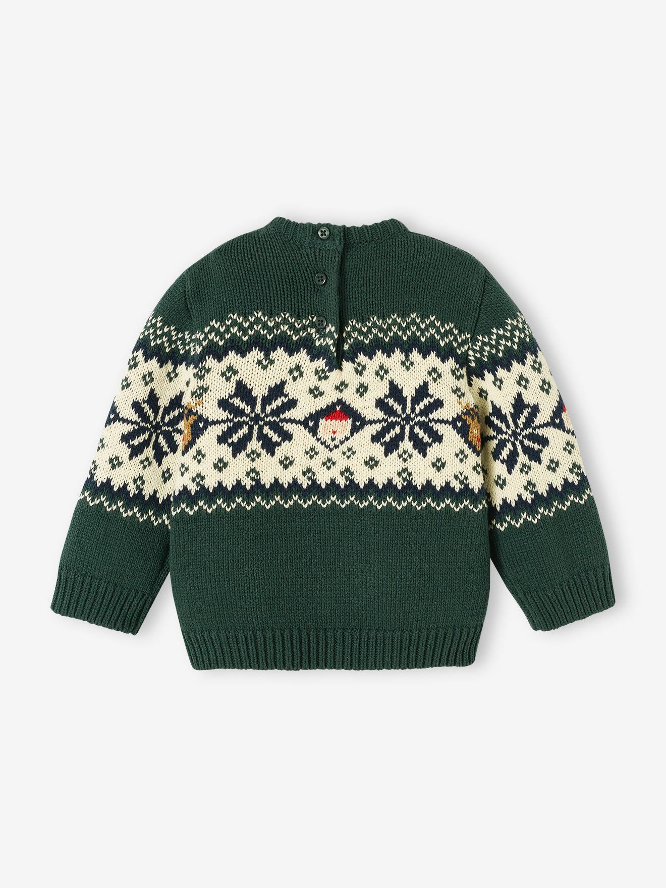Vertbaudet Baby Weihnachts-Pullover Capsule Collection FAMILIE Oeko-Tex - rot