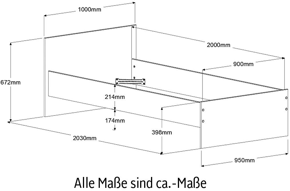 Parisot Jugendzimmer-Set Pirouette, (Set, 4-St)