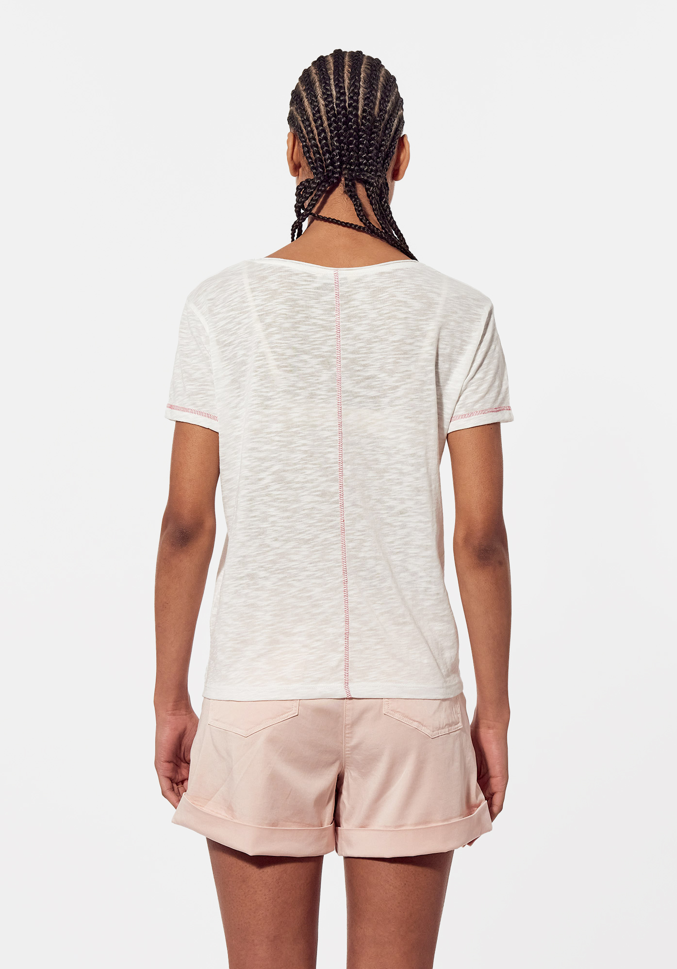 KOX    T-shirt blanc chiné femme