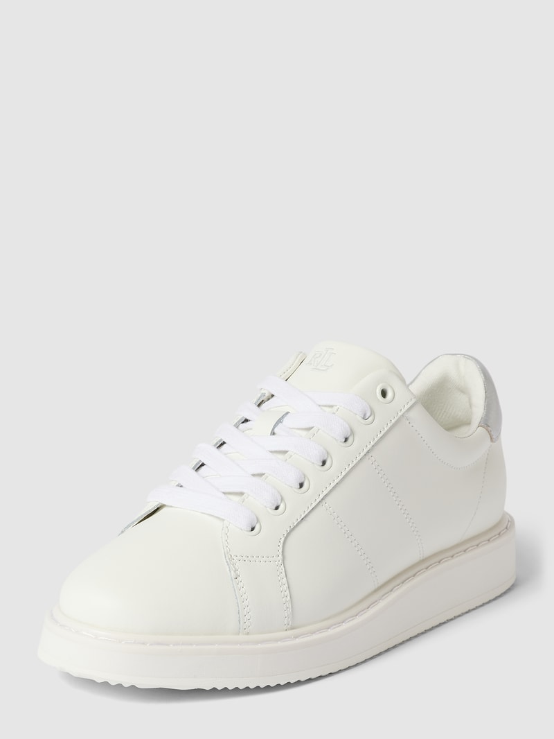 Sneaker aus Leder mit Label-Detail Modell 'ANGELINE' in weiß