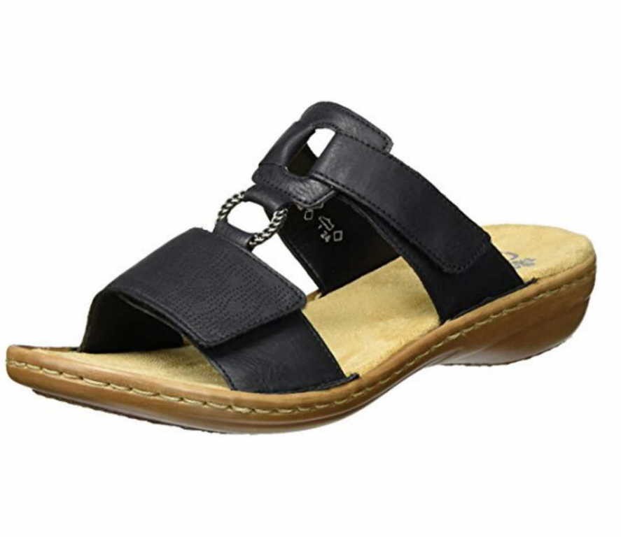 RIEKER Pantoletten schwarz DA-SANDALE