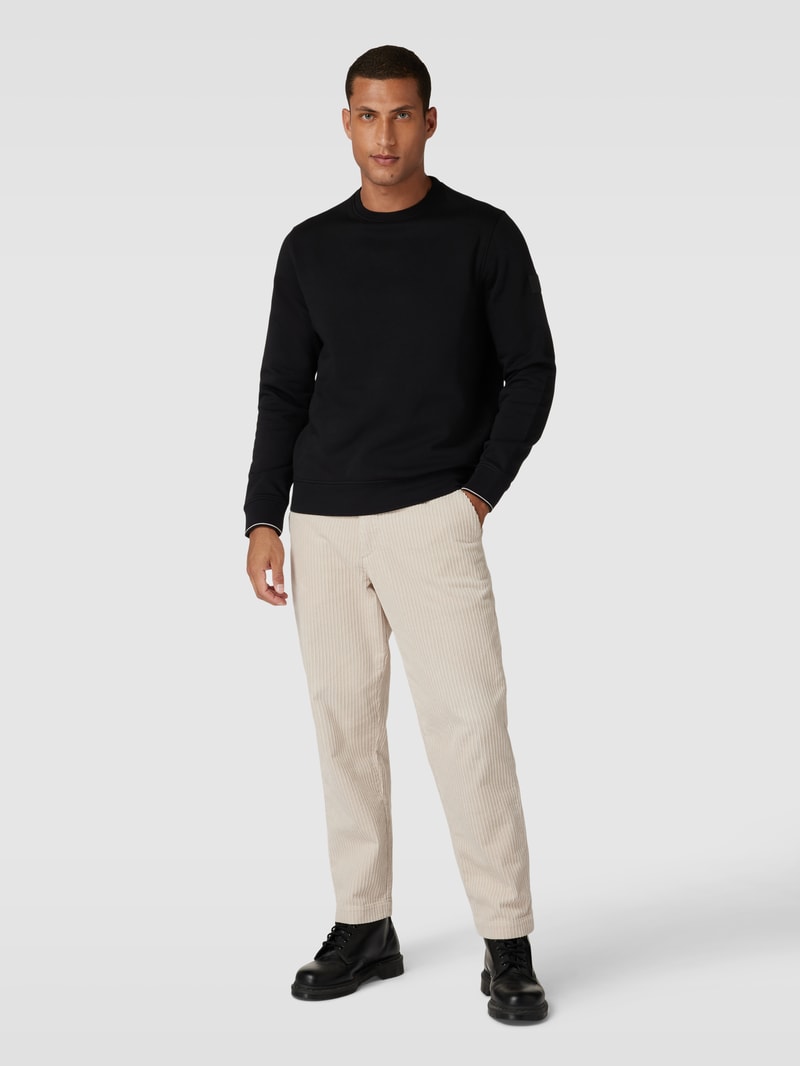 Sweatshirt mit Rundhalsausschnitt in schwarz