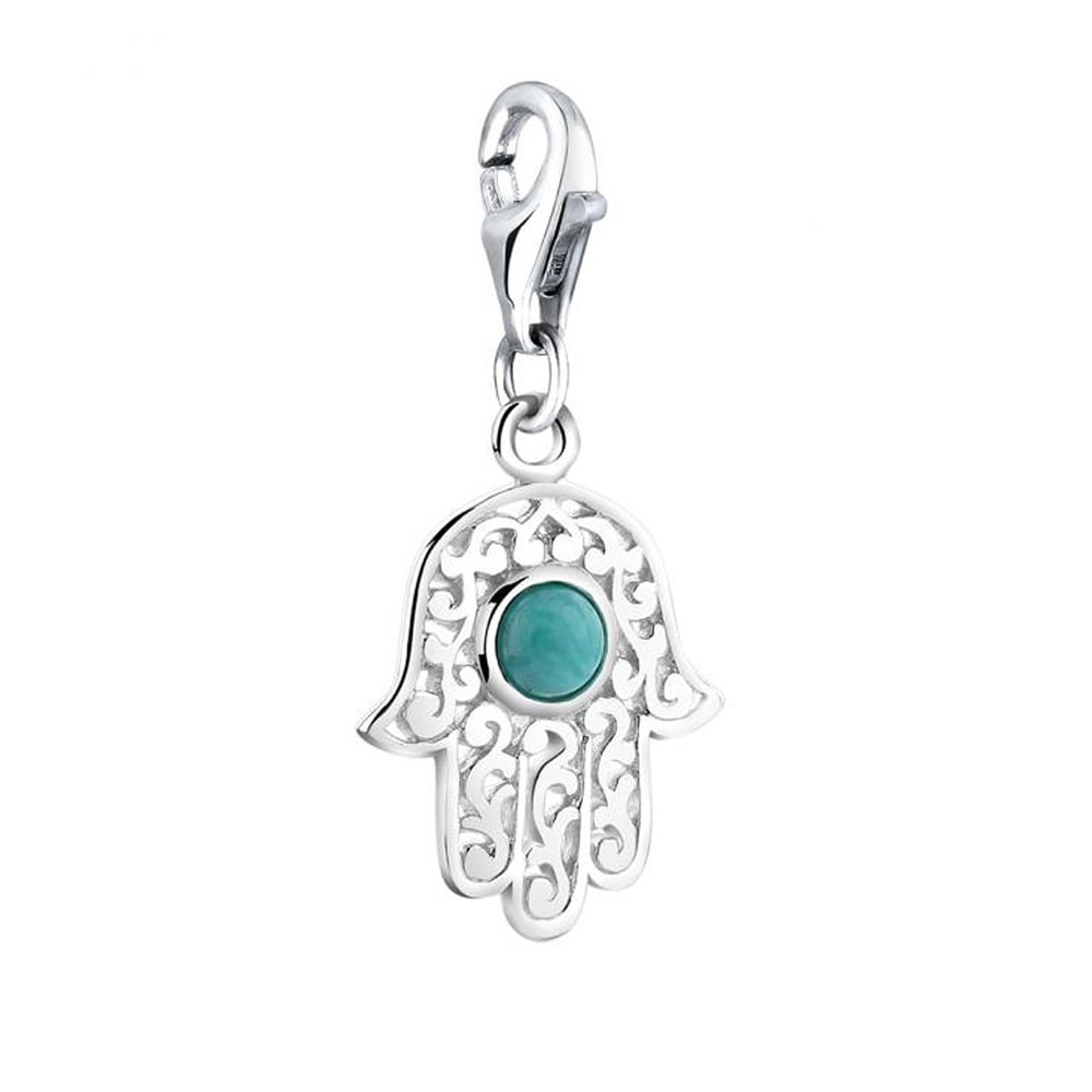 Nenalina Nenalina Amulette Femmes Hamsa pendentif main avec howlite pierres précieuses en  Pendentif