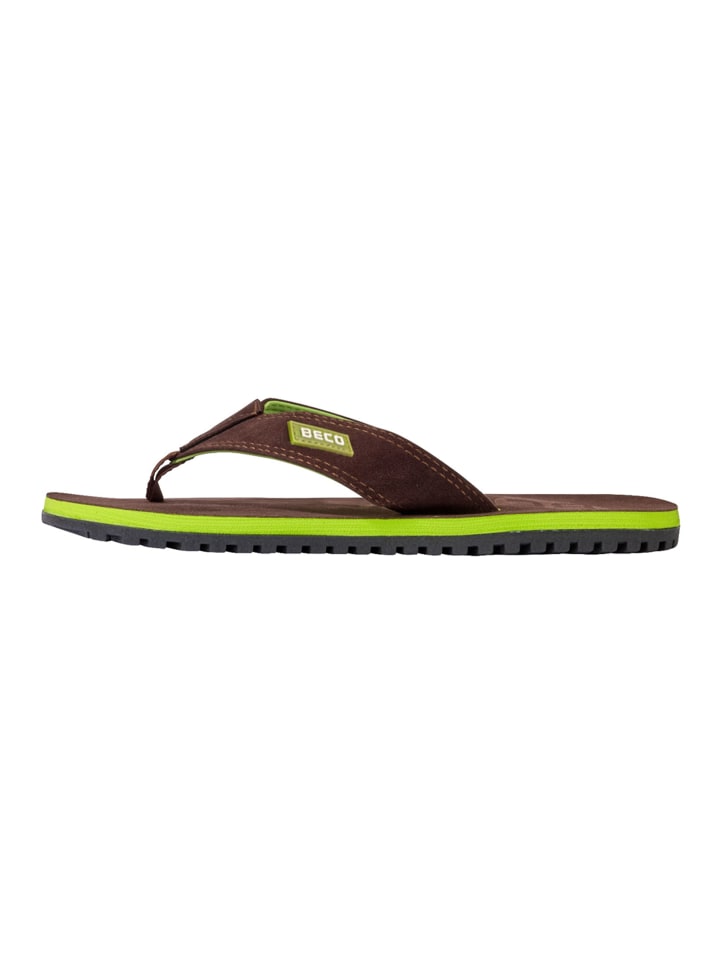 BECO the world of aquasports Zehentrenner BEactive V-Strap in dunkelbraun-grün günstig kaufen