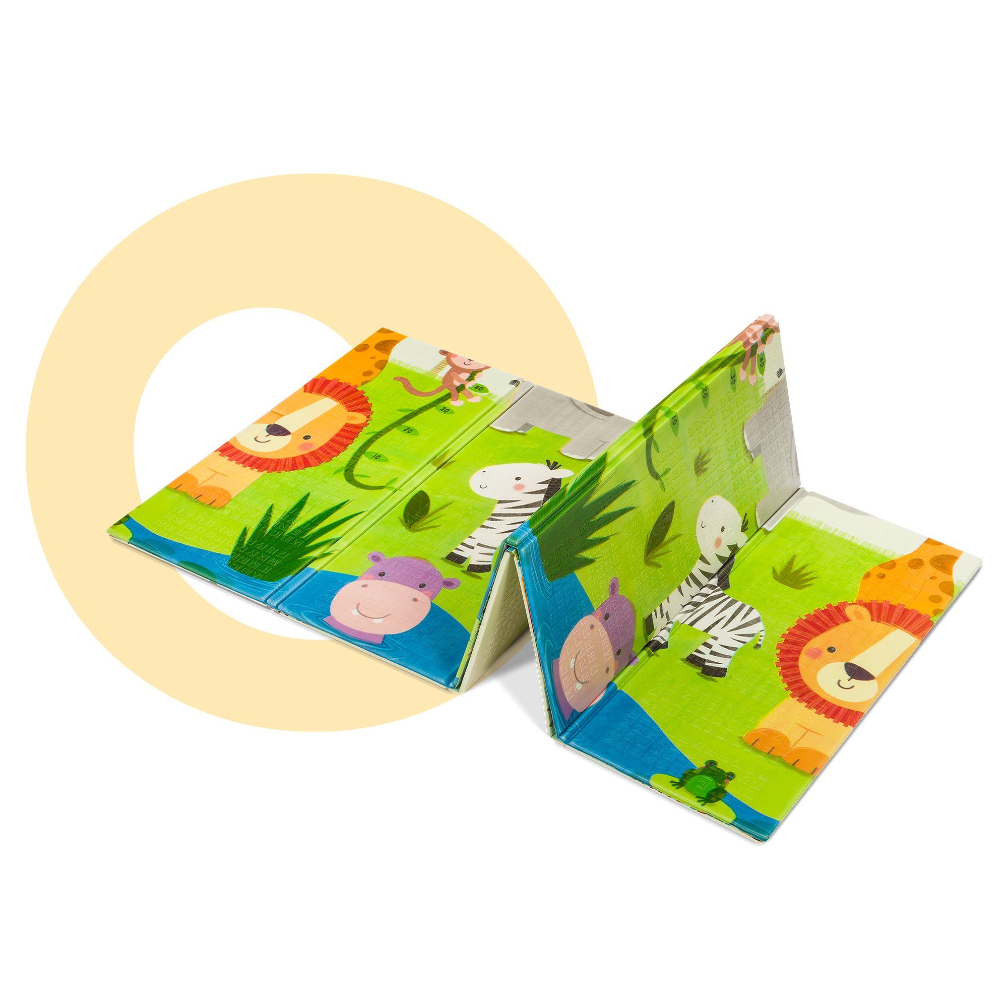 lionelo Spielmatte LOE-ROBBY MULTICOLOR, Zusammengeklappt nimmt wenig Platz - kaum 10 cm dick