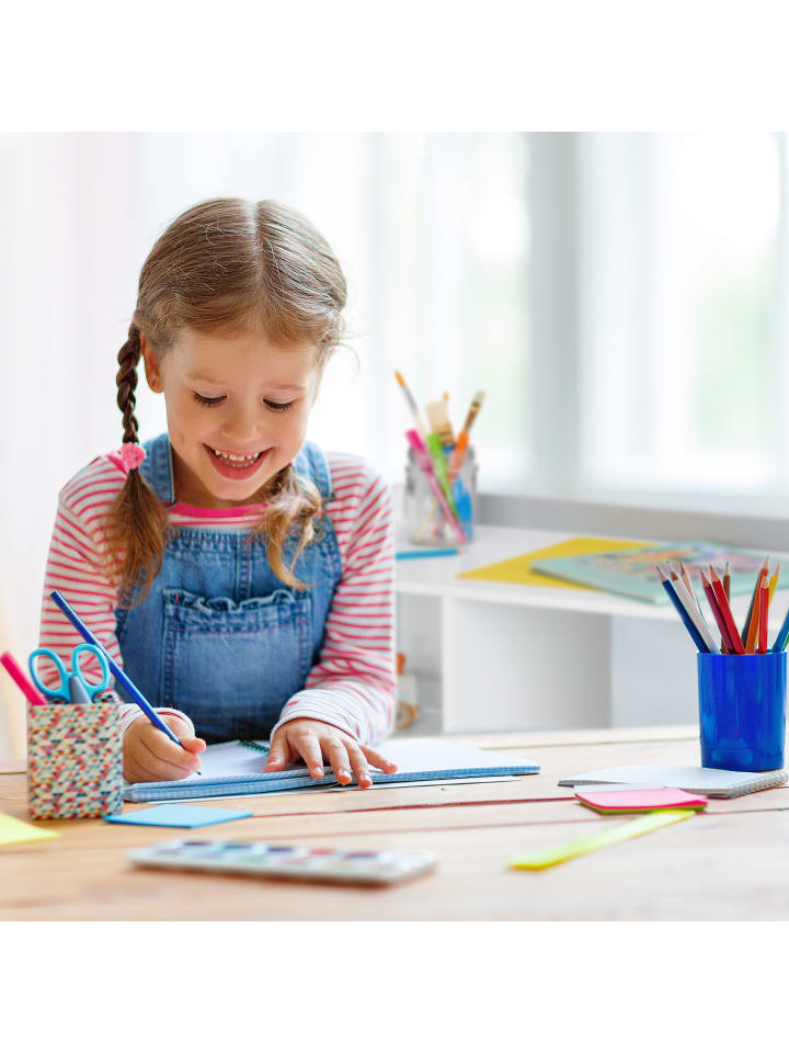 relaxdays Kinderschreibtisch in Weiß/ Grau - (B)80 x (H)60 x (T)38 cm günstig kaufen onesize
