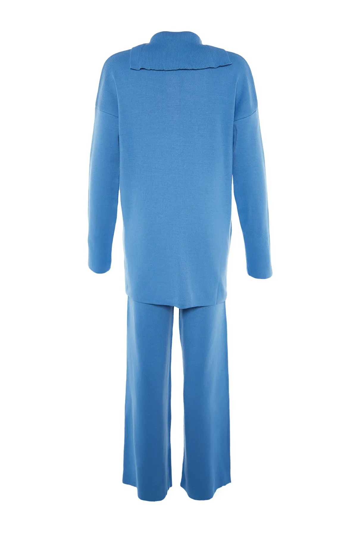 Trendyol Modest  Blaues Strickset mit Cardigan und Hose und Kragendetail TCTAW23US00100