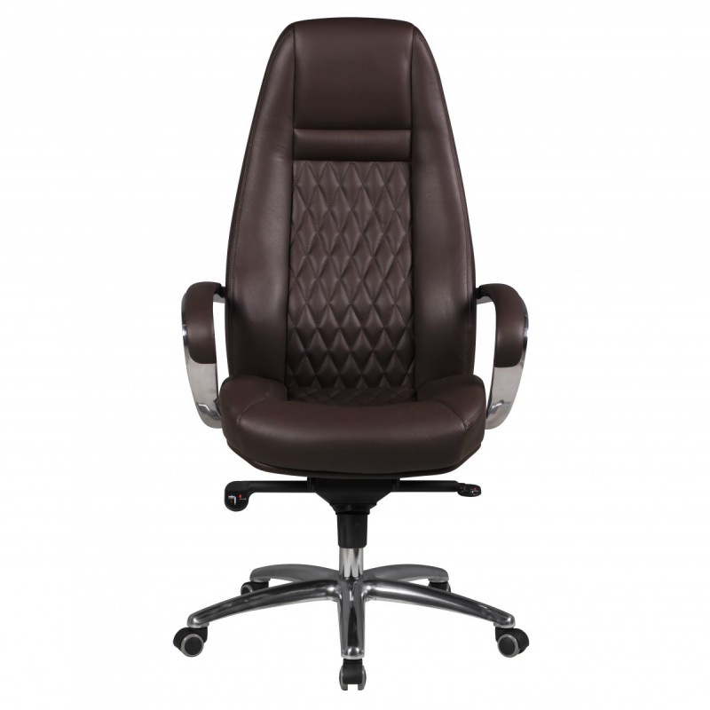 Amstyle Bürostuhl Austin Echtleder Braun Schreibtischstuhl Chefsessel Drehstuhl mit Synchronmechanik