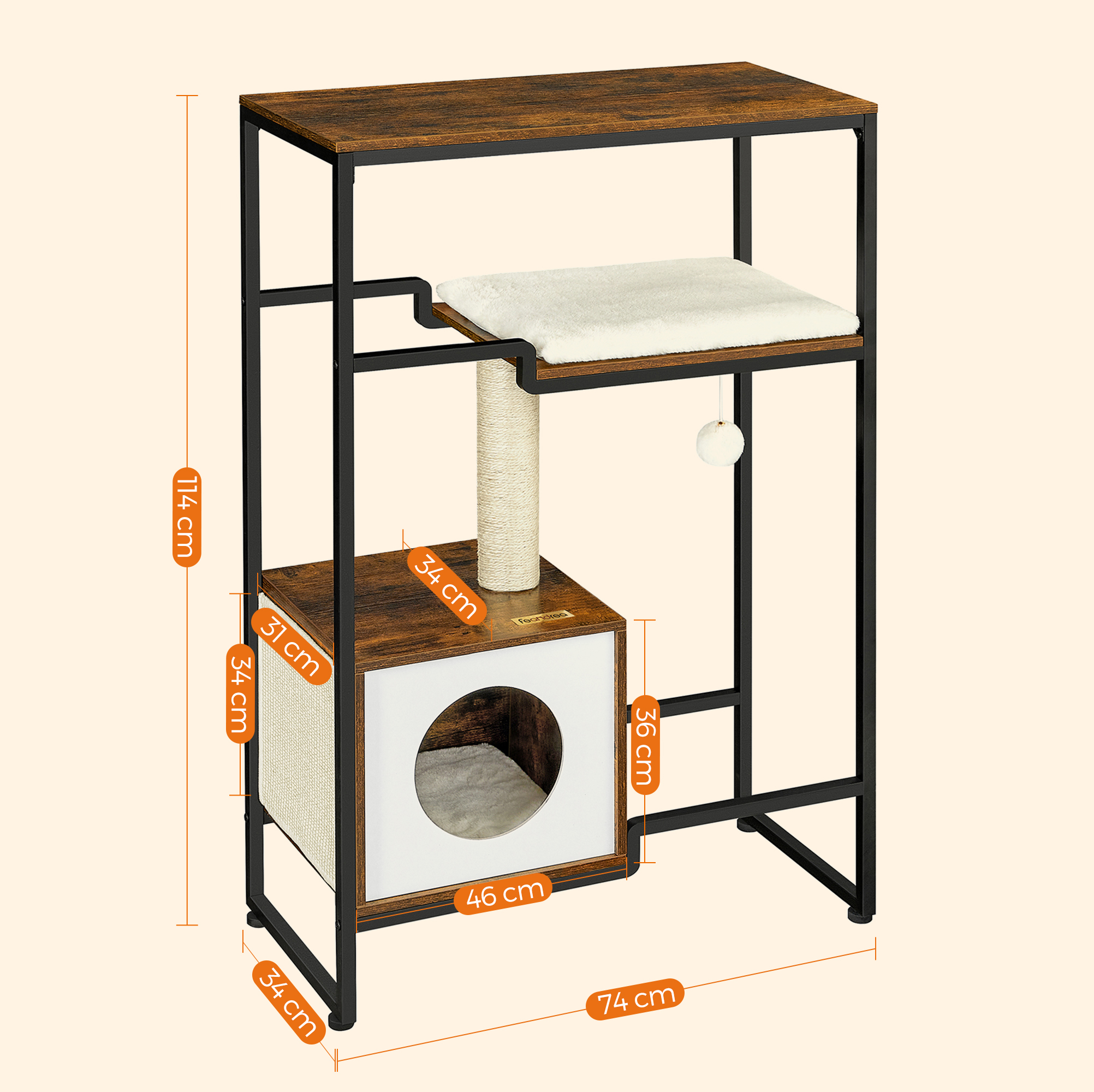 FEANDREA Kratzbäume FEANDREA Katzenbaum 2-in-1-Möbel
