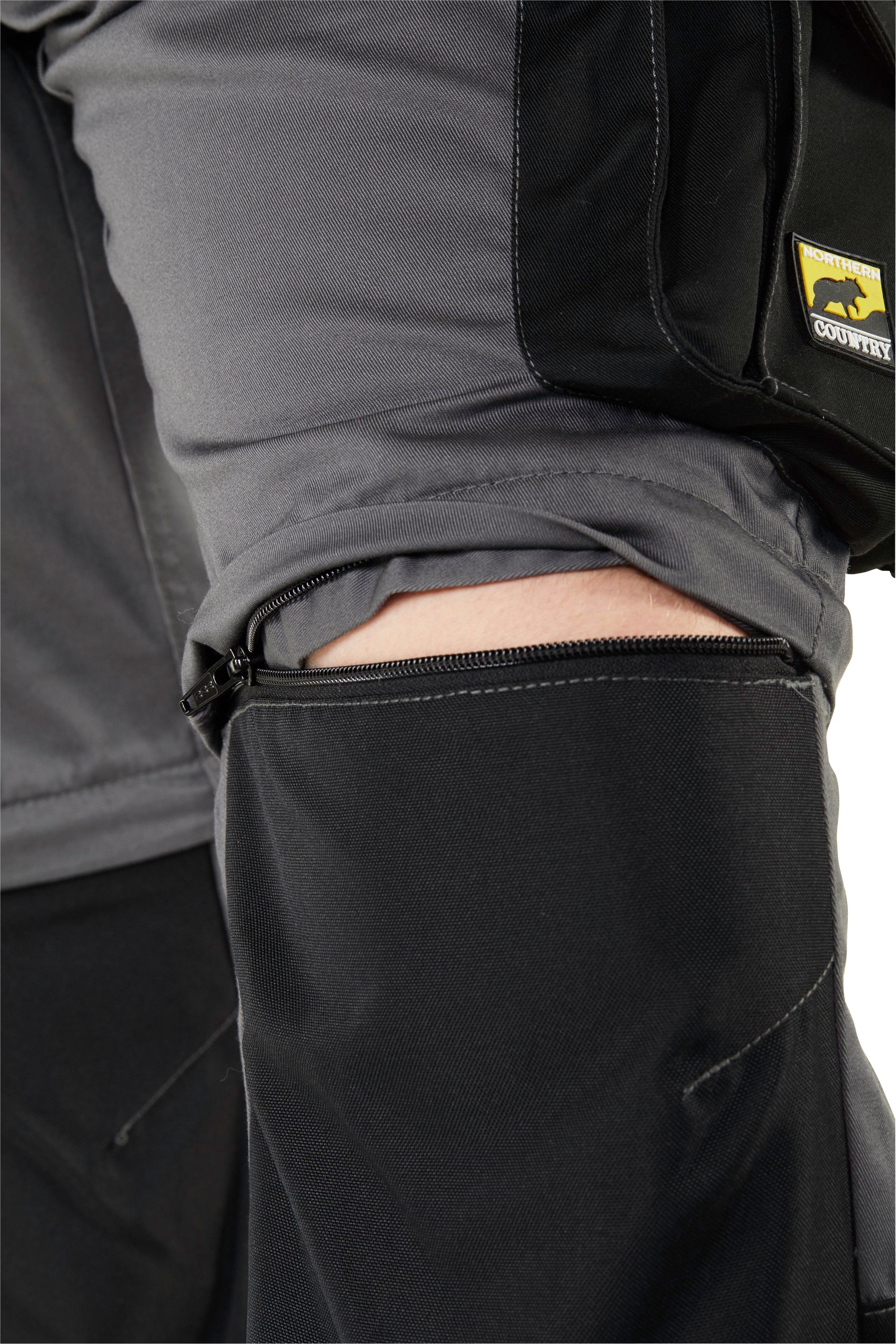 Northern Country Arbeitshose Worker (verstärkter Kniebereich, Beinverlängerung möglich, 8 Taschen) mit Zipp-off Funktion: Shorts und lange Arbeitshose in einem
