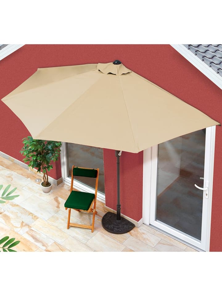 EASYmaxx Sonnenschirm halbrund beige mit UV-Schutz günstig kaufen onesize
