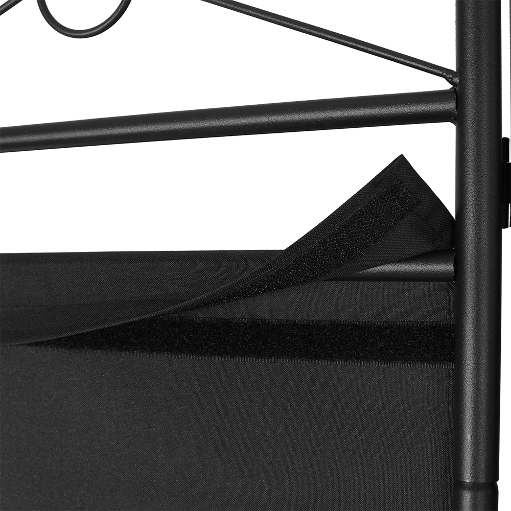 Never Indoor Paravent 4-teilige Raumteiler 180 x 163 cm schwarz