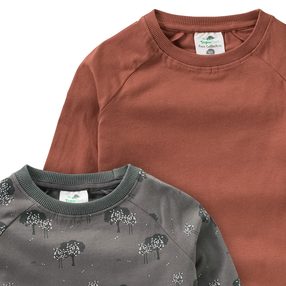 2 Jungen Langarmshirts mit Bio-Baumwolle