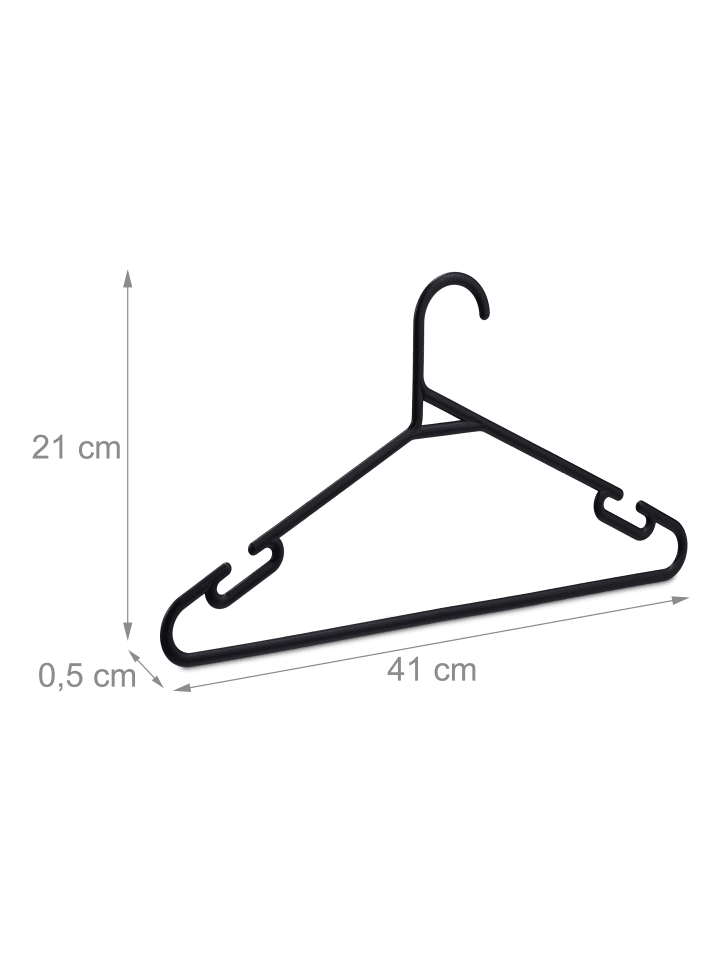 relaxdays 24 x Kleiderbügel in Schwarz günstig kaufen onesize