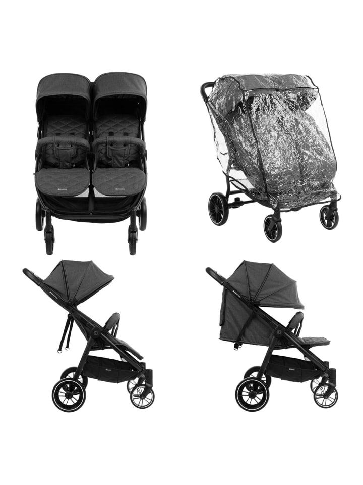 Kikkaboo Zwillingskinderwagen Happy 2 in grau günstig kaufen onesize