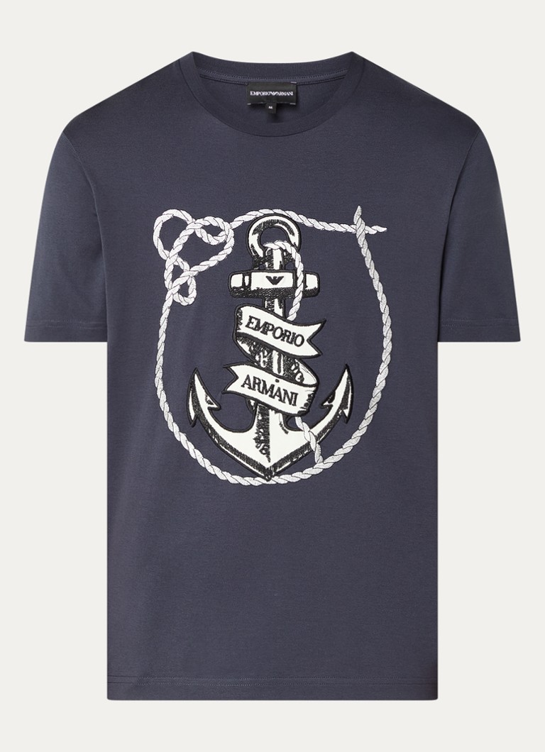Tricou Emporio Armani cu material elastic și brodat