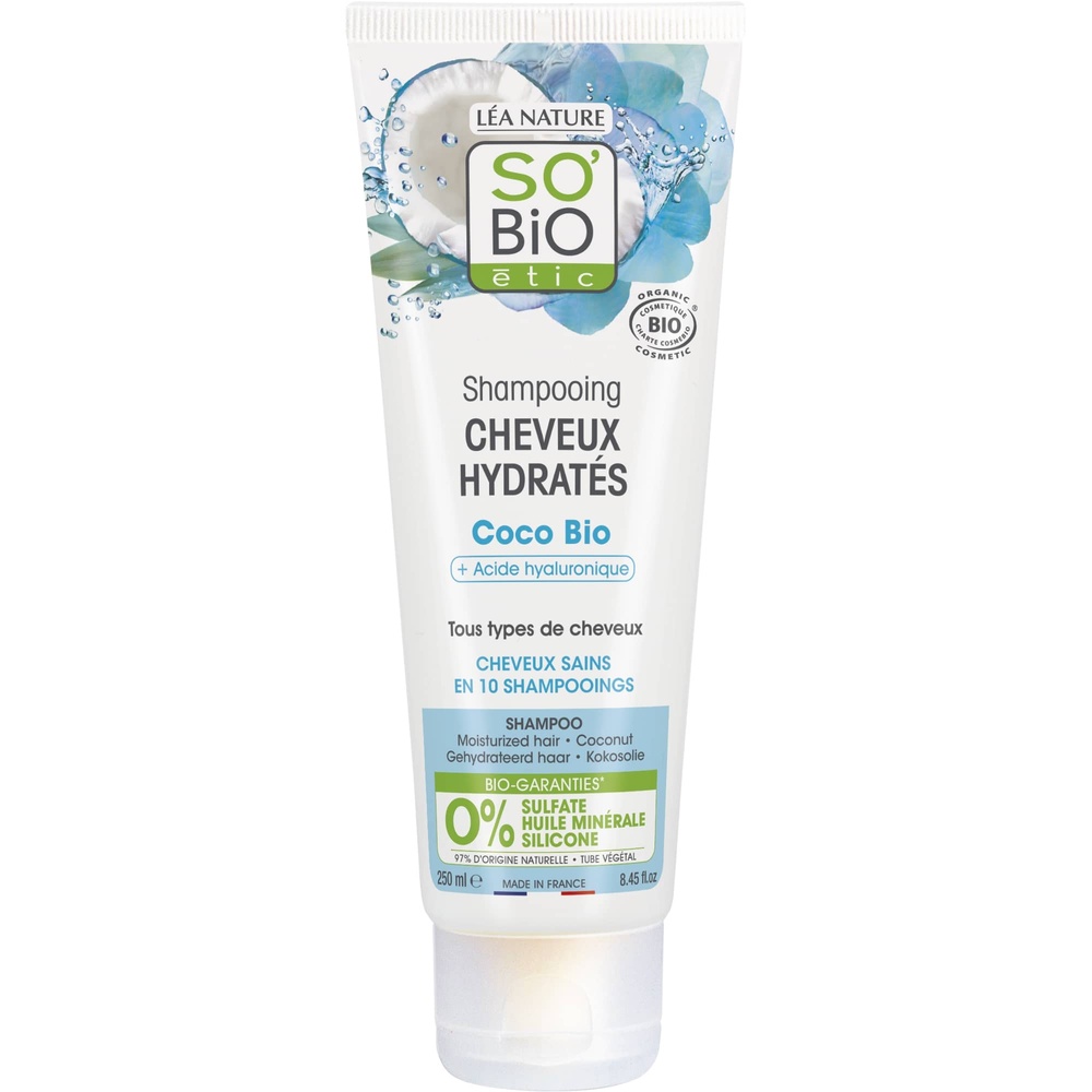 LÉA NATURE SO BiO étic Shampooing cheveux hydratés³, Coco bio & Acide hyaluronique Shampooing