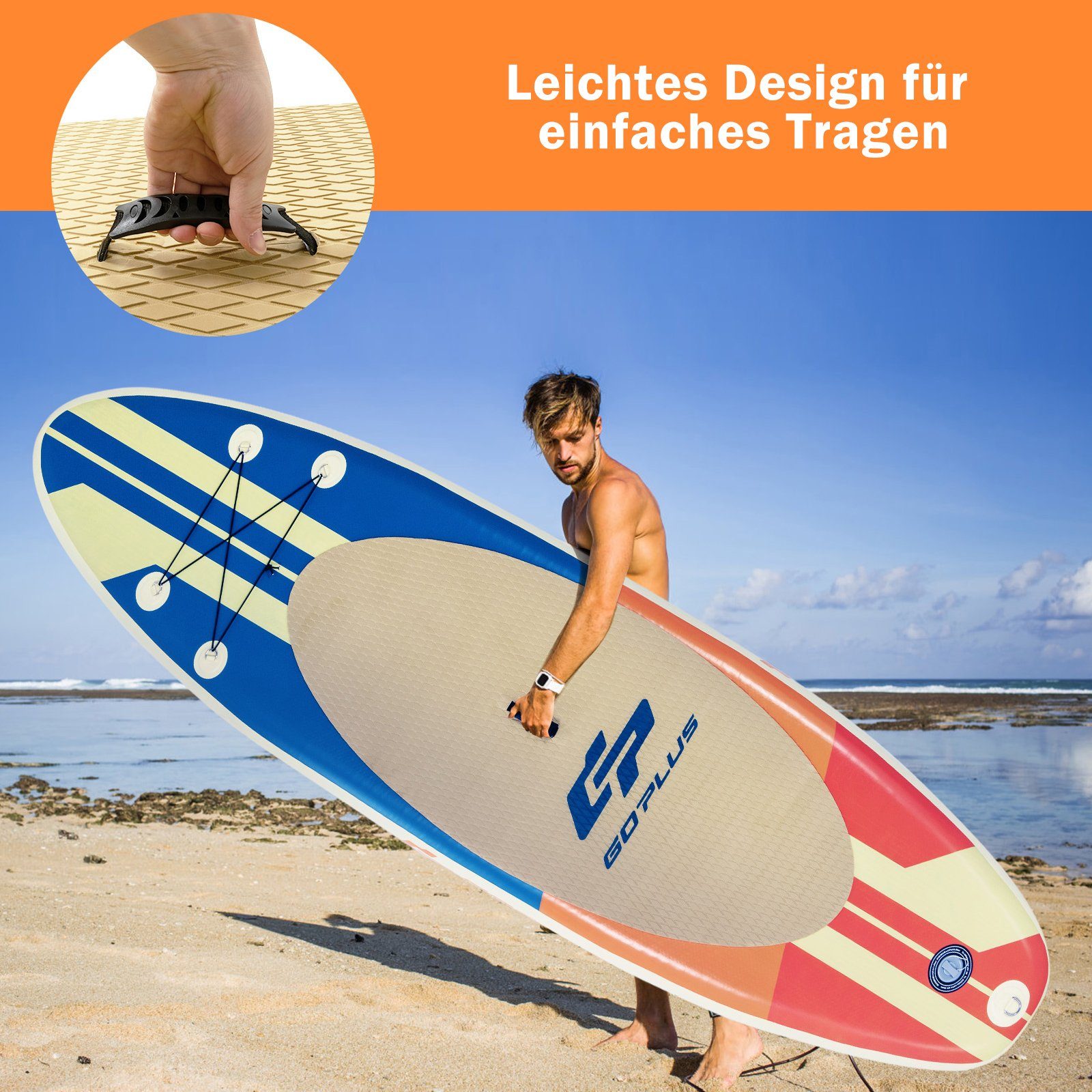 COSTWAY SUP-Board aufblasbar Stand Up Paddle Board, 320cm, bis 150kg